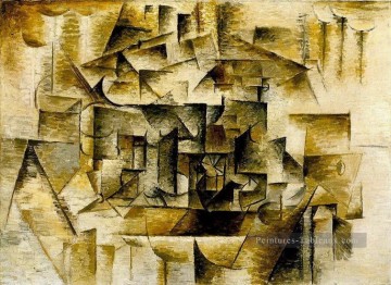 Nature morte avec verre et citron 1910 cubiste Pablo Picasso Peinture à l'huile